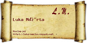 Luka Márta névjegykártya