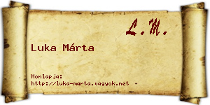 Luka Márta névjegykártya