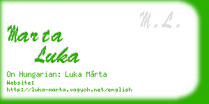marta luka business card