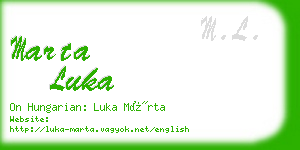 marta luka business card